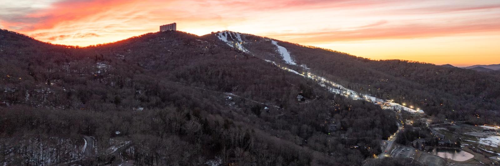 Ski slopes and chairlifts at Sugar Mountain, North Carolina